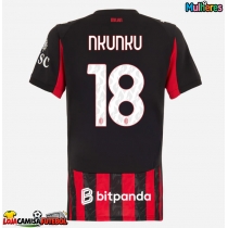 Camisa de Futebol AC Milan Christopher Nkunku #18 Equipamento Principal Mulheres 2025-26 Manga Curta